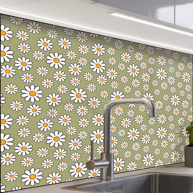 Revestimiento cocina - Vintage - Patrones - Margaritas — 1