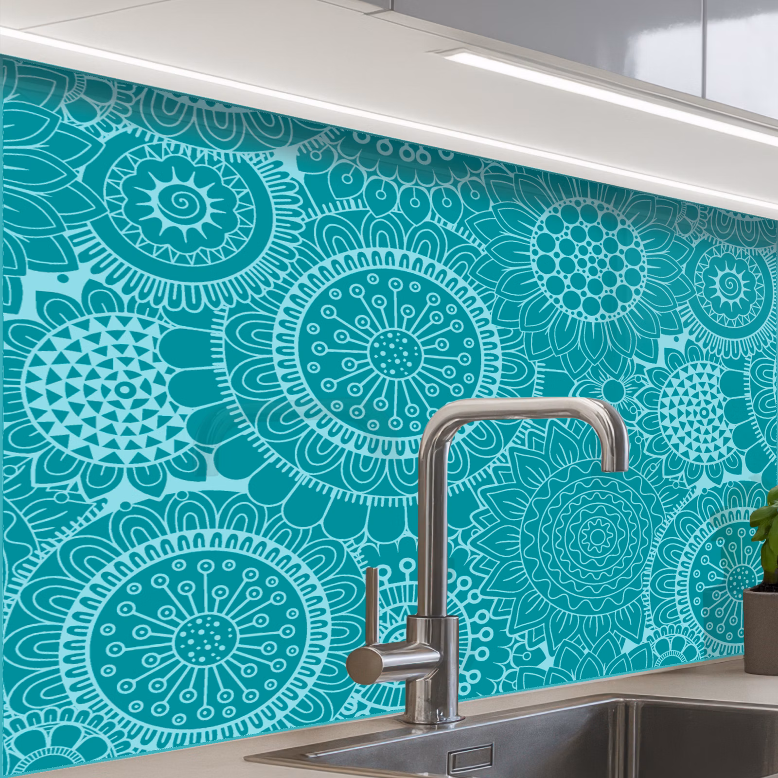 Revestimiento cocina - Patrón - Girasoles - Mandala — 1