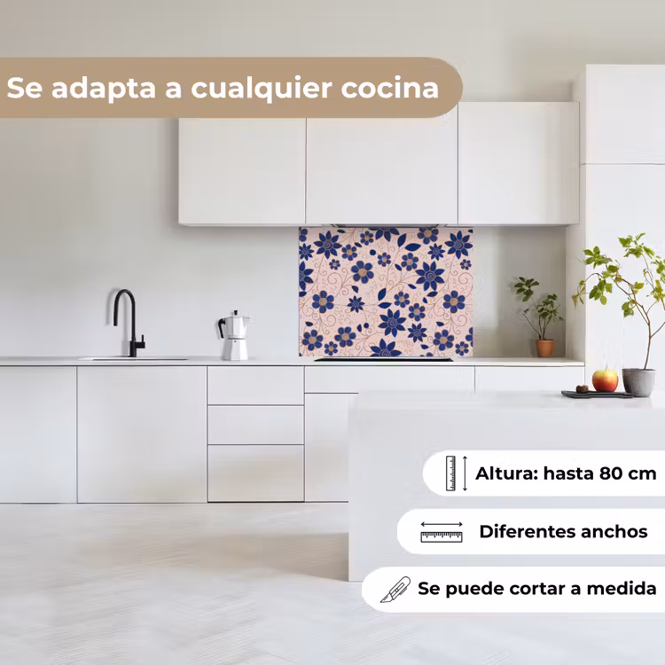 Revestimiento cocina - Flores - Azul - Japón - Patrones — 6