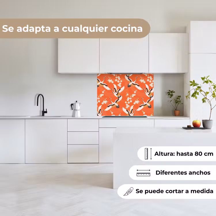Revestimiento cocina - Grulla - Sakura - Patrones - Japonés — 6