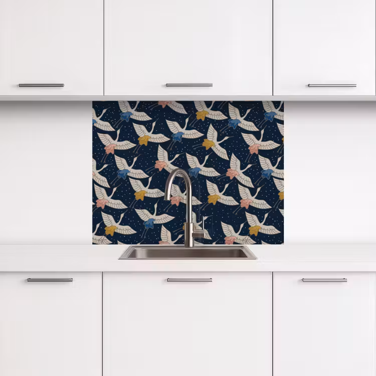 Revestimiento cocina - Pájaros - Noche - Japón - Patrones — 3