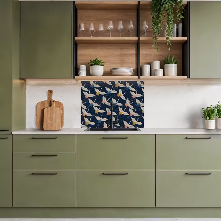 Revestimiento cocina - Pájaros - Noche - Japón - Patrones — 7