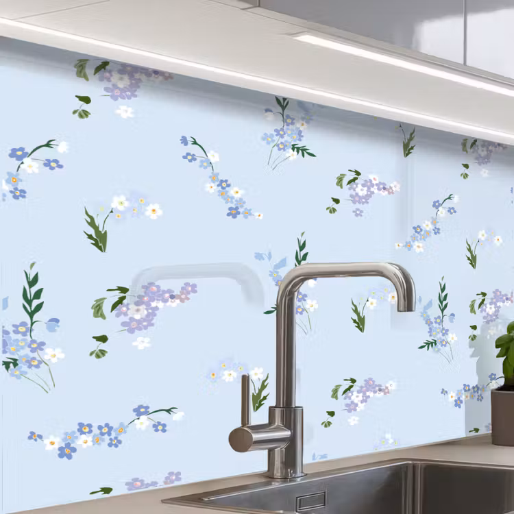 Revestimiento cocina - Patrón - Flores - Decoración — 1