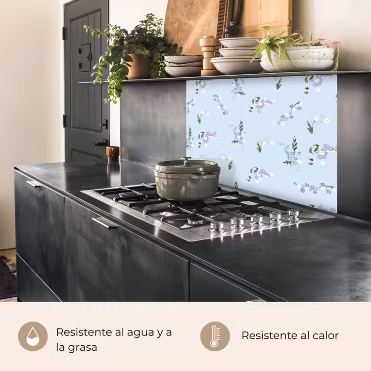 Revestimiento cocina - Patrón - Flores - Decoración — 4