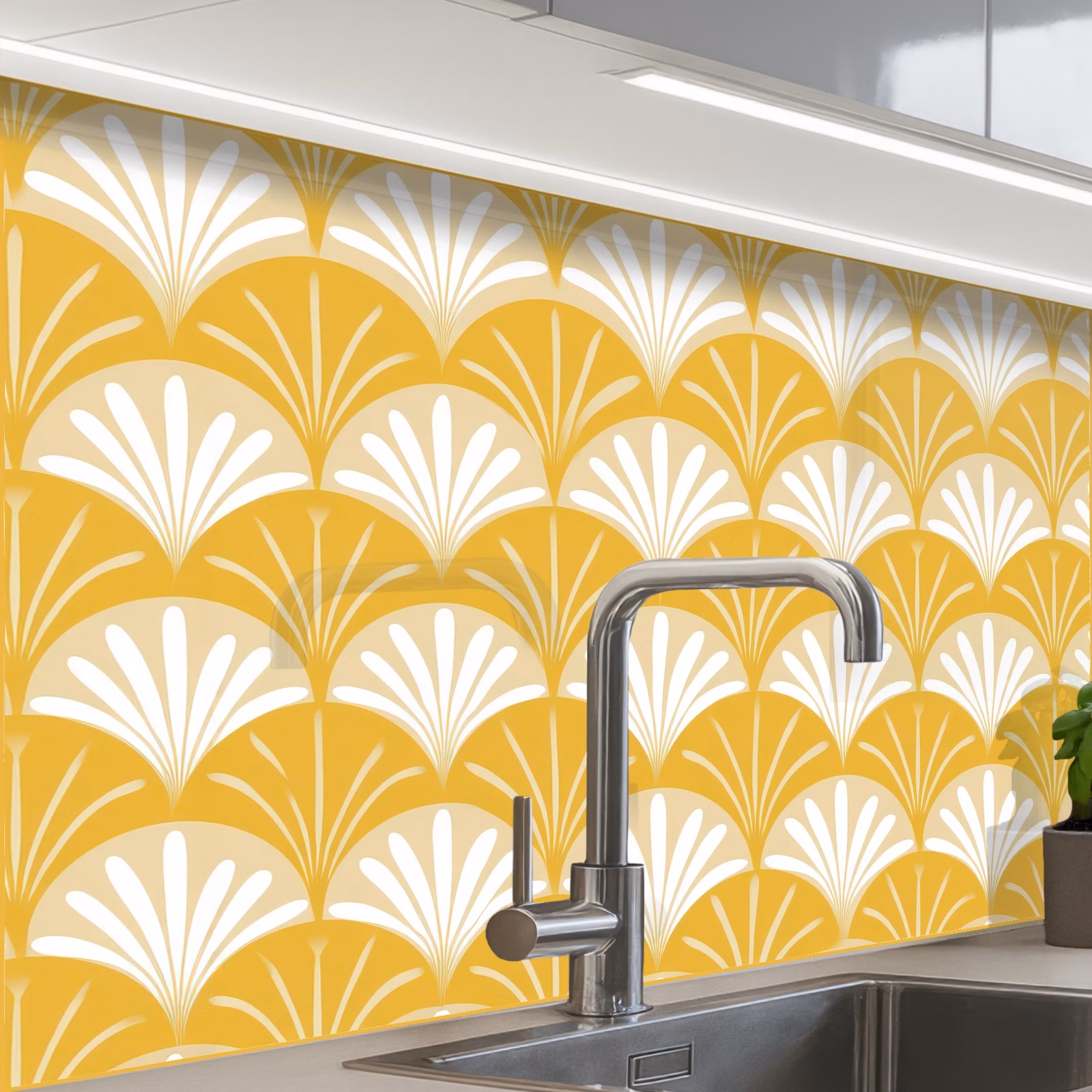 Revestimiento cocina - Abanico - Amarillo - Arte — 1