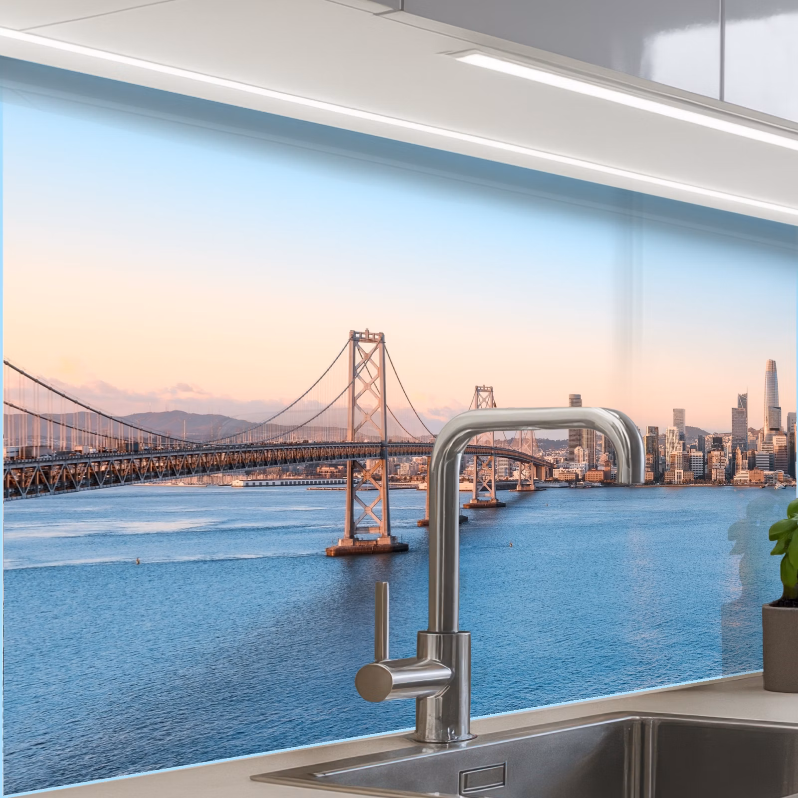 Revestimiento cocina - Agua - Puente - Horizonte - Moderno — 1