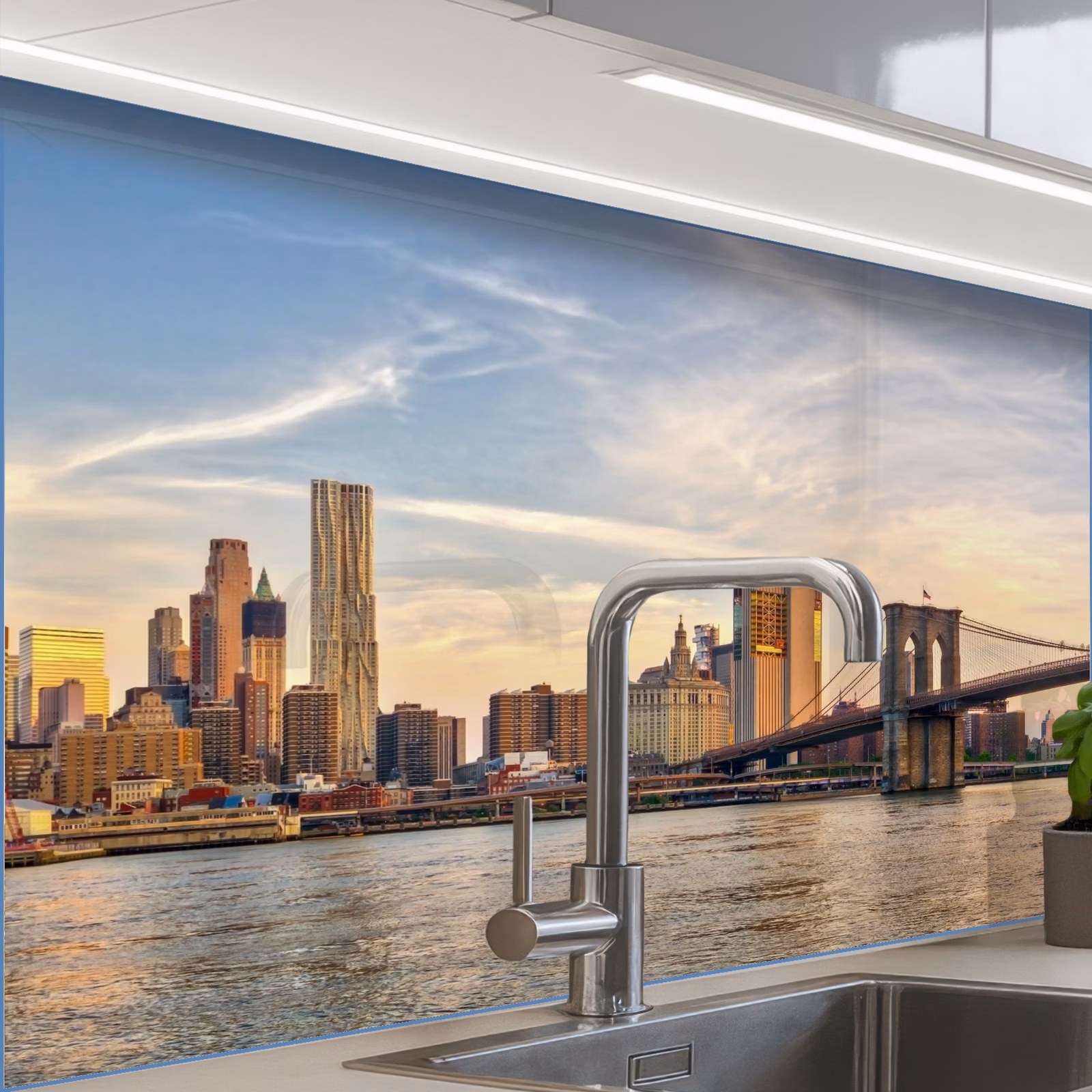 Revestimiento cocina - Skyline - Nueva York - Puente - Rascacielos — 1