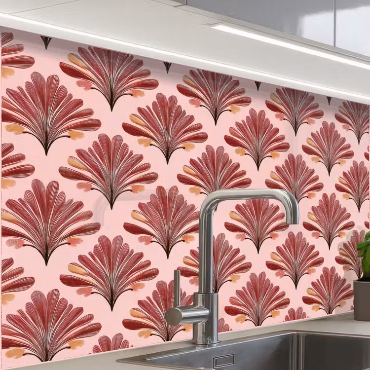 Revestimiento cocina - Abanico - Rosa - Rojo — 1