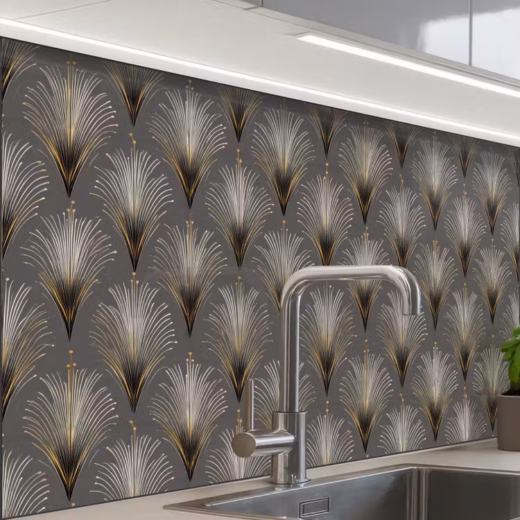 Revestimiento cocina - Vigas abanico - Oro - Antracita — 1
