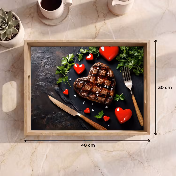 Bandeja - Bistec - Corazón - Cubiertos — 7