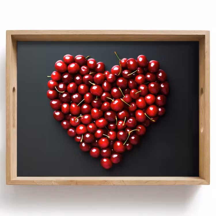 Bandeja - Cereza - Corazón - Rojo - Negro — 1