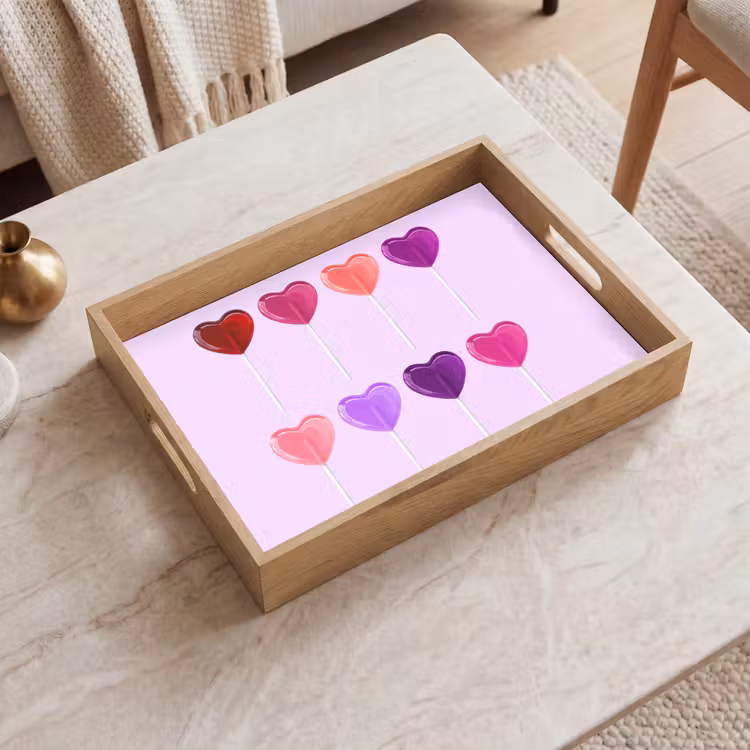 Bandeja - Piruleta - Corazón - Rosa - Caramelo — 2
