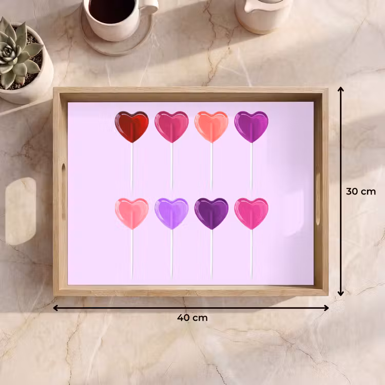 Bandeja - Piruleta - Corazón - Rosa - Caramelo — 7