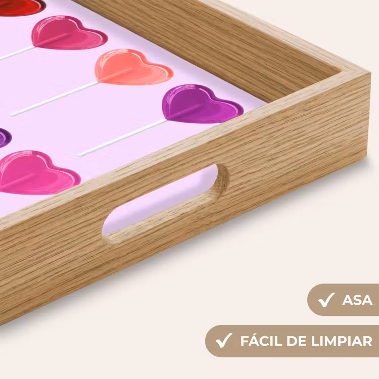 Bandeja - Piruleta - Corazón - Rosa - Caramelo — 8