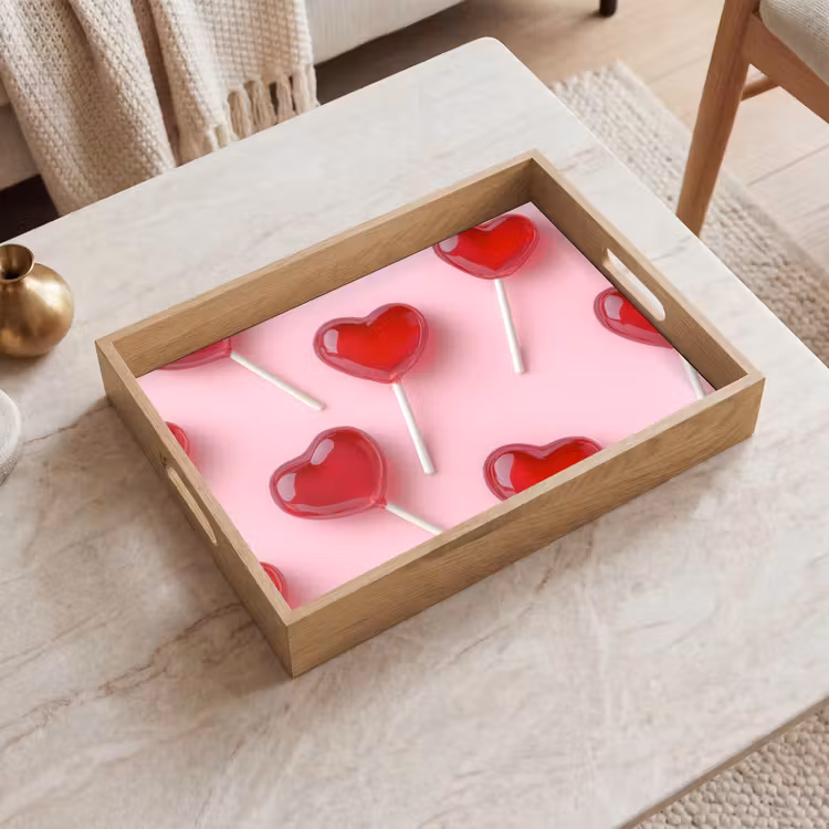 Bandeja - Piruletas - Corazones - Rosa — 2