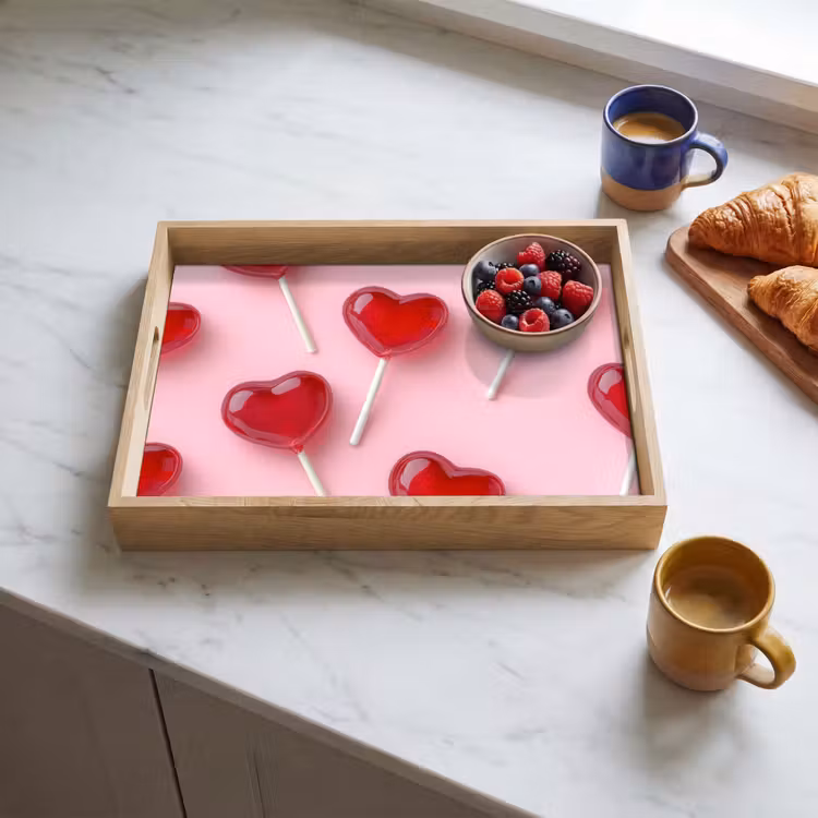 Bandeja - Piruletas - Corazones - Rosa — 3