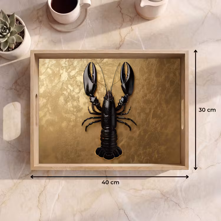 Bandeja - Cáncer - Negro - Oro - Lujo — 7