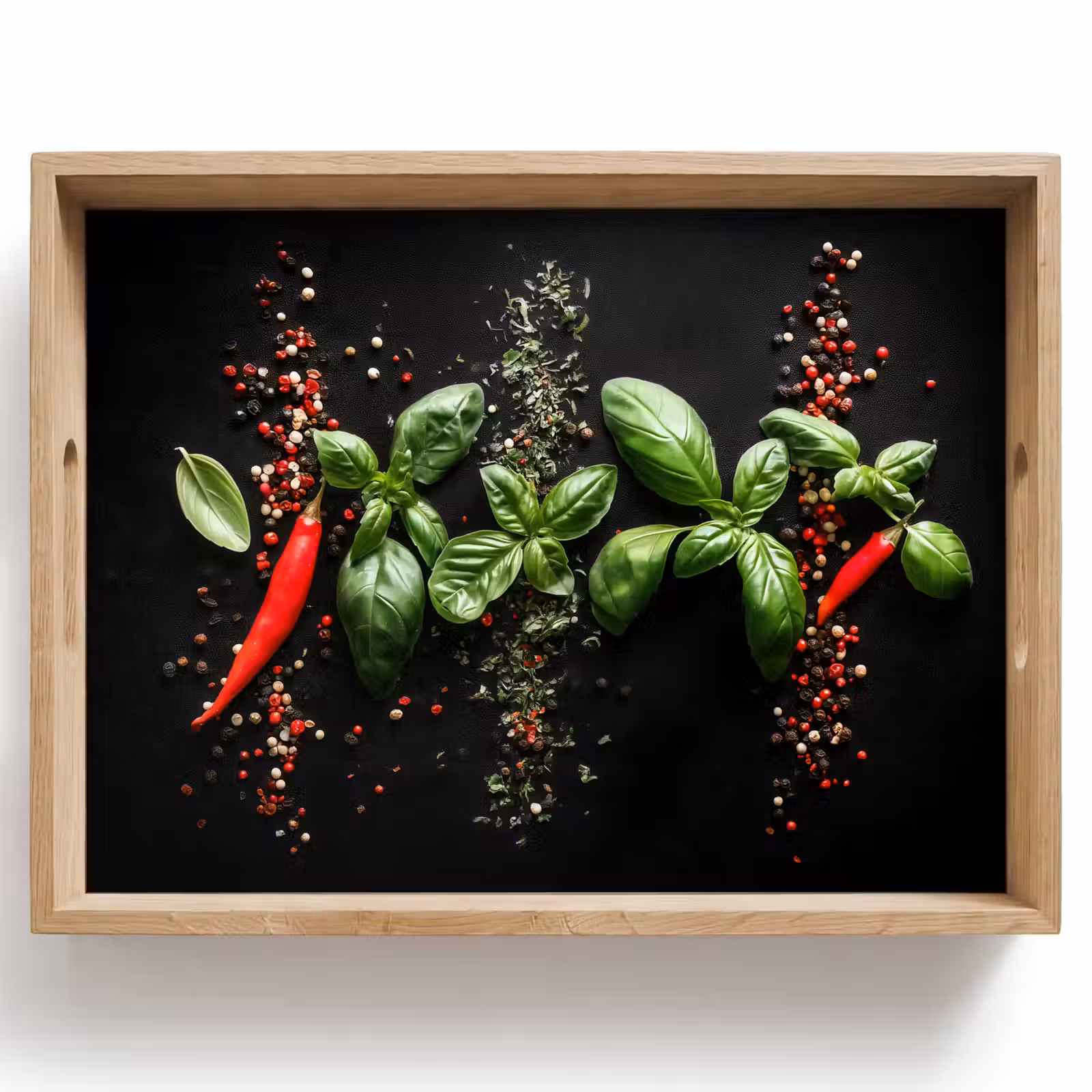 Bandeja - Guindilla - Albahaca - Hojas - Roja — 1