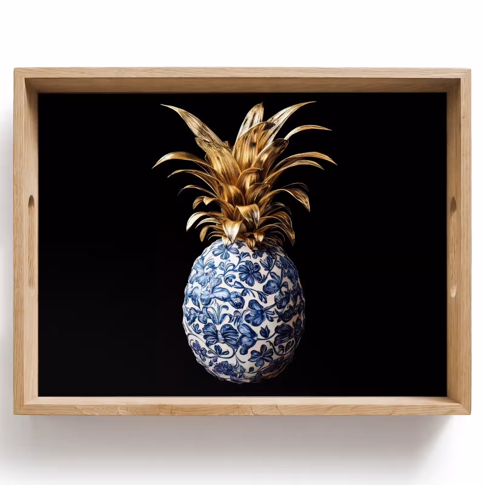 Bandeja - Piña - Flor - Oro - Delftware — 1