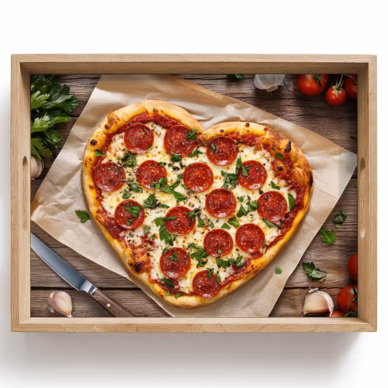 Bandeja - Pizza - Corazón - Pepperoni - Tomate — 1