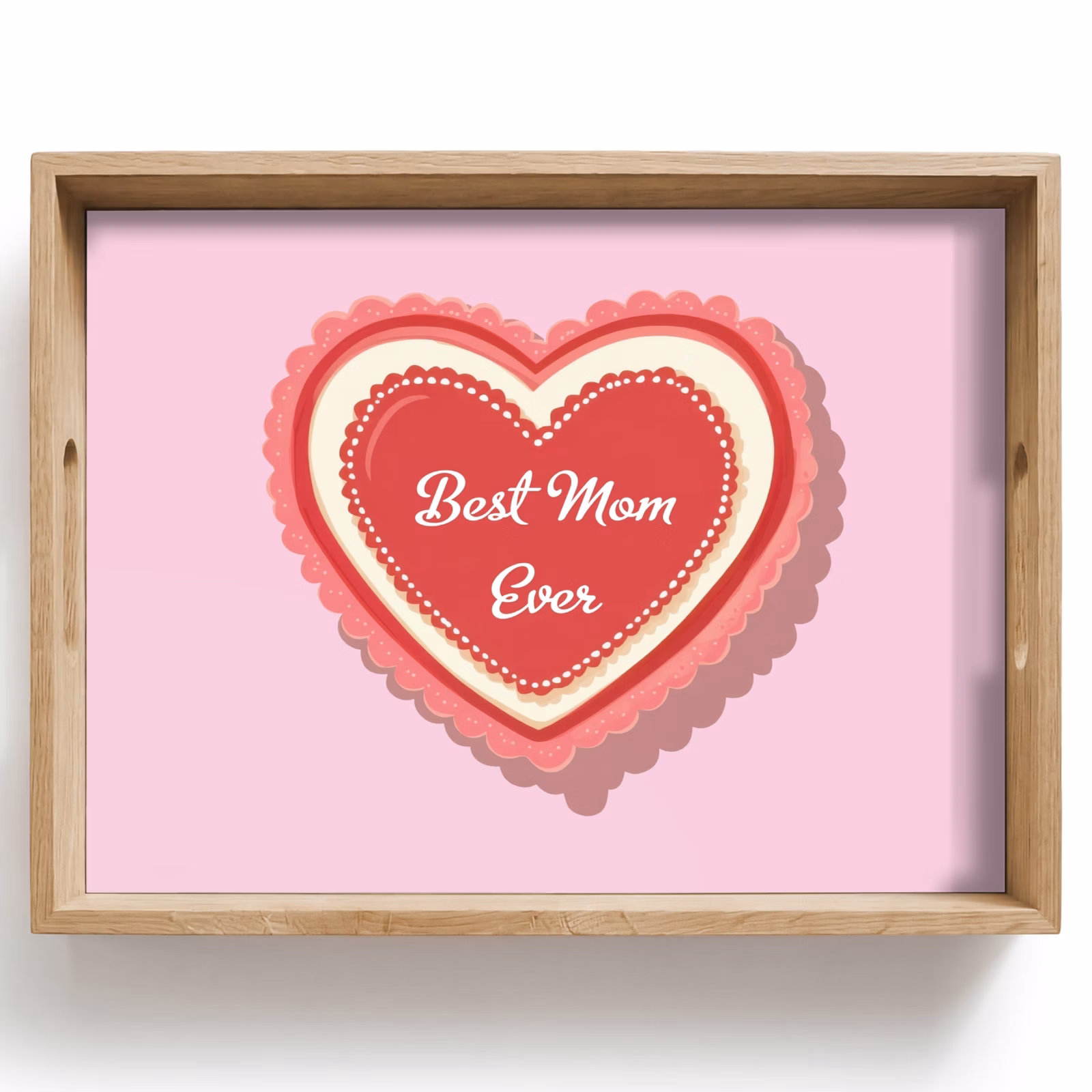 Bandeja - Texto - Corazón - Madre - Rosa — 1