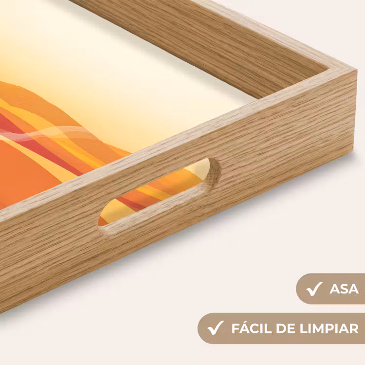 Bandeja - Café - Paisaje - Naranja - Granos de café — 8
