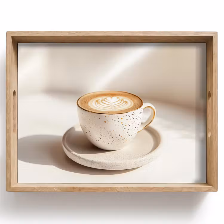 Bandeja - Capuchino - Espuma - Plato - Beige — 1