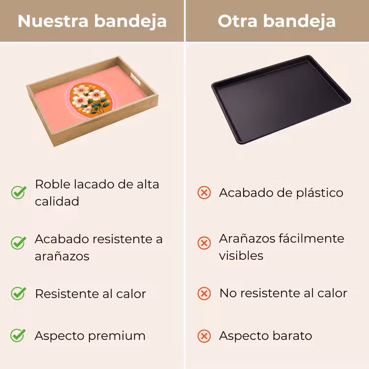 Bandeja - Ilustración - Flores - Borde - Rosa — 9