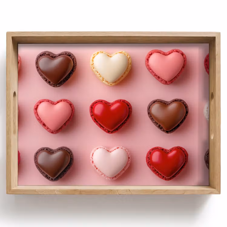 Bandeja - Macarrones - Corazones - Colorido - Rosa — 1