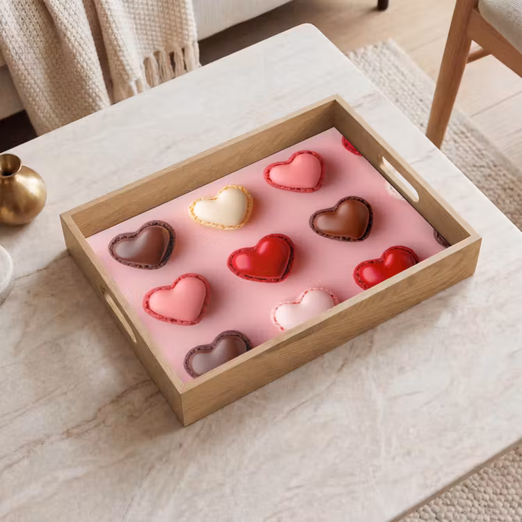 Bandeja - Macarrones - Corazones - Colorido - Rosa — 2