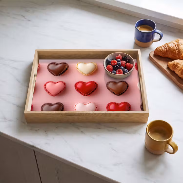Bandeja - Macarrones - Corazones - Colorido - Rosa — 3