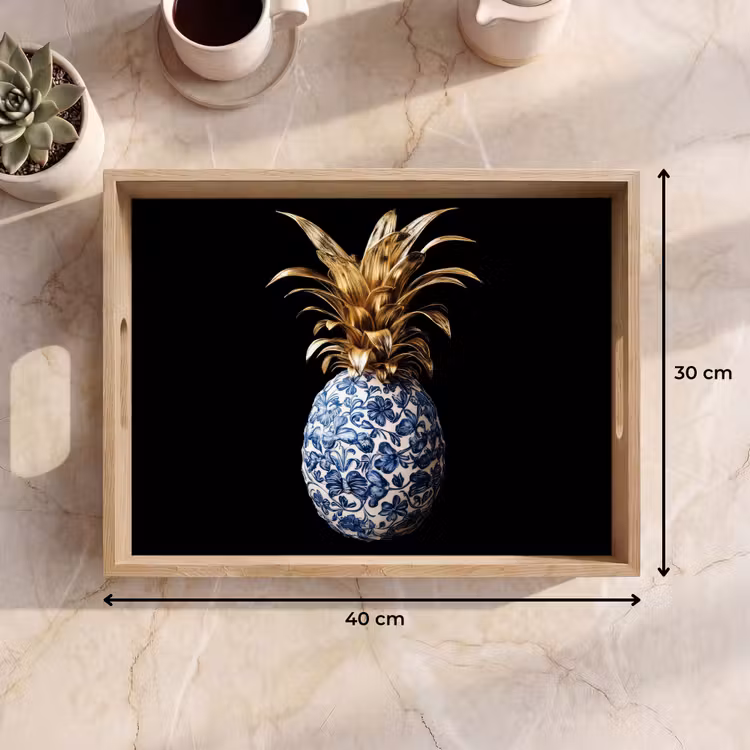 Bandeja - Piña - Flor - Oro - Delftware — 7