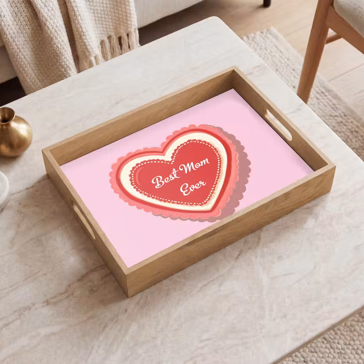 Bandeja - Texto - Corazón - Madre - Rosa — 2