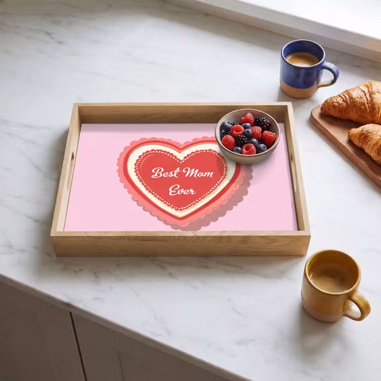 Bandeja - Texto - Corazón - Madre - Rosa — 3
