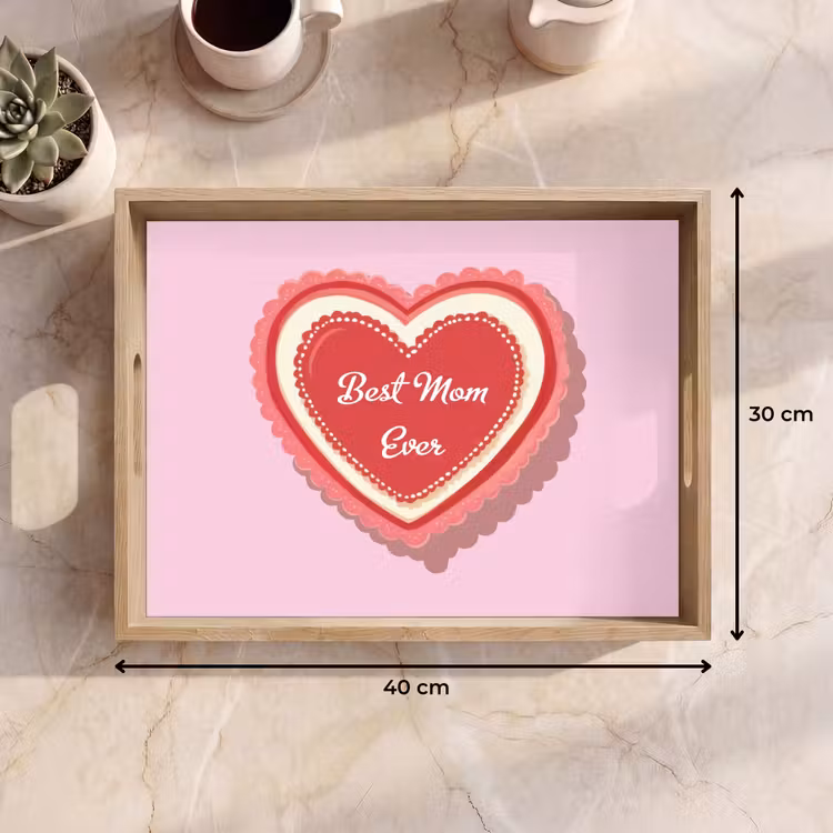 Bandeja - Texto - Corazón - Madre - Rosa — 7