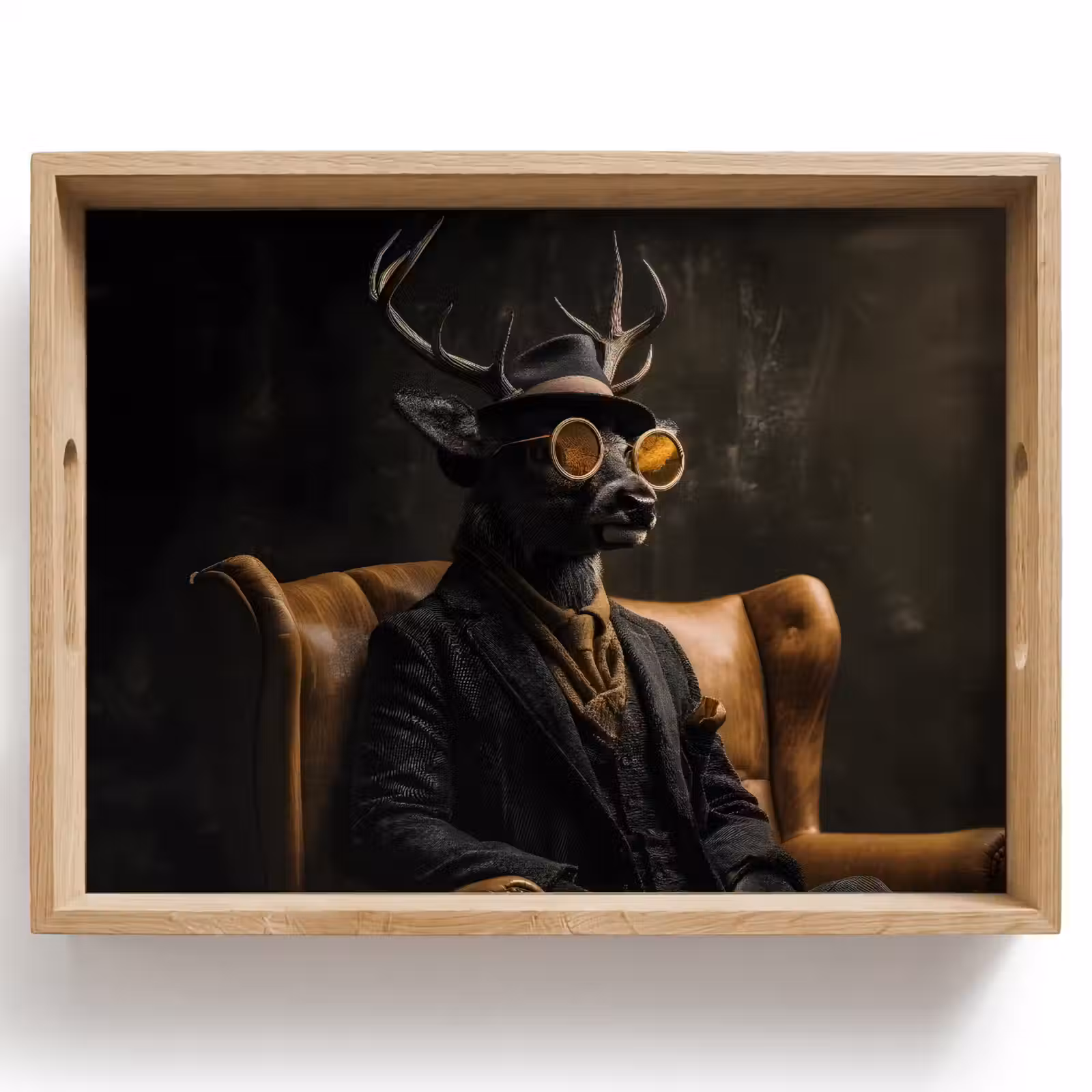 Bandeja - Ciervo - Gafas de sol - Negro - Traje — 1
