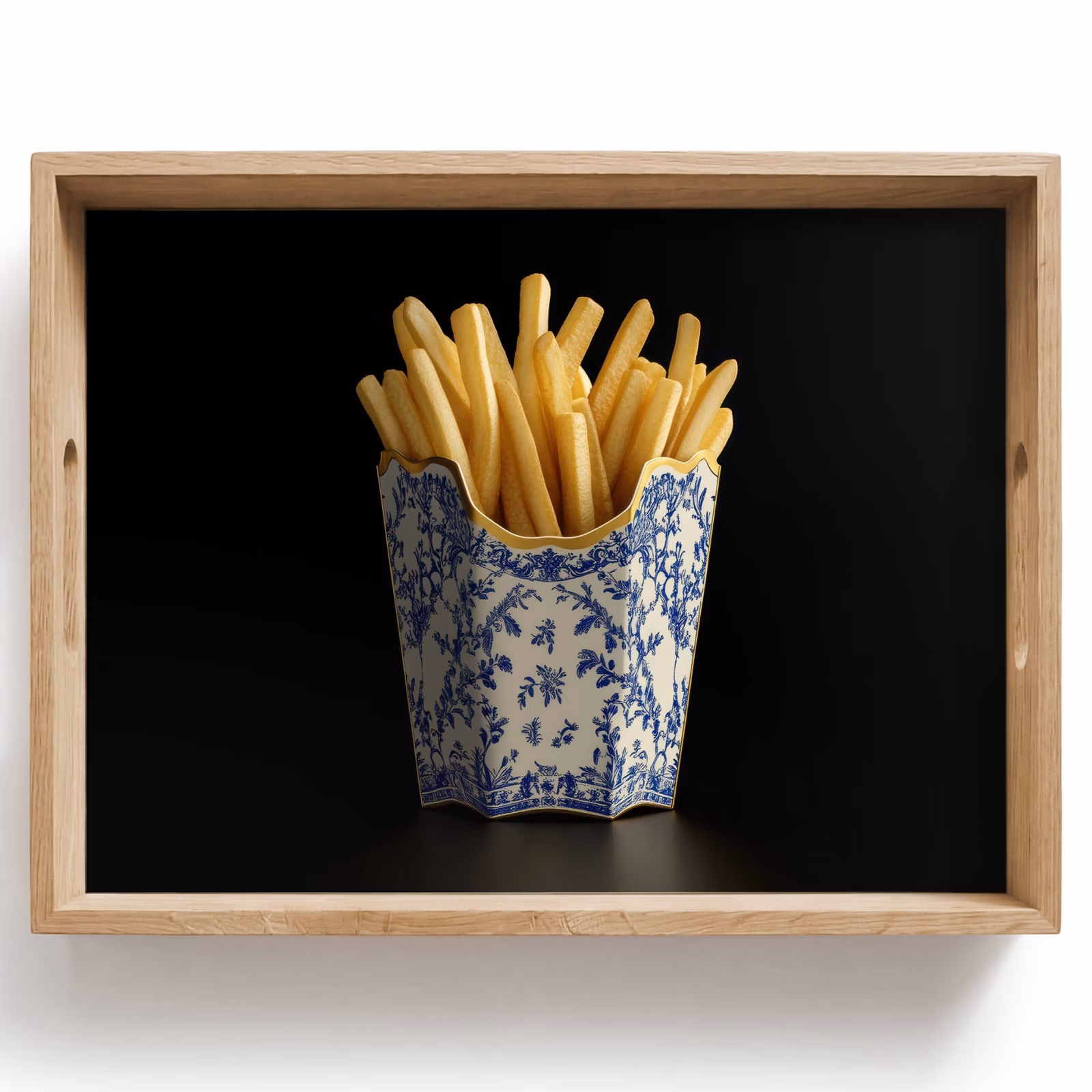 Bandeja - Patatas fritas - Porcelana - Azul de Delft - Alimentos — 1
