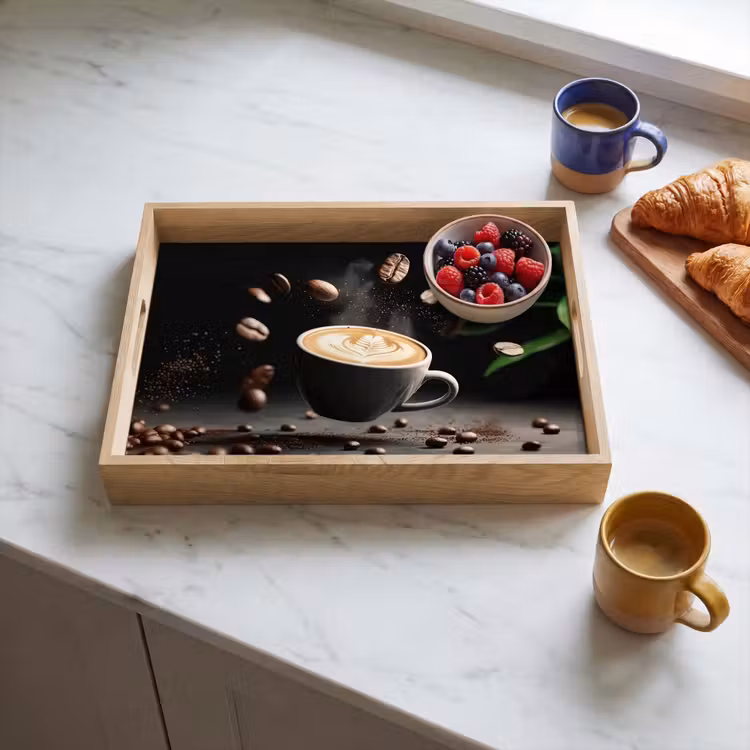 Bandeja - Capuchino - Taza - Judías - Marrón — 3