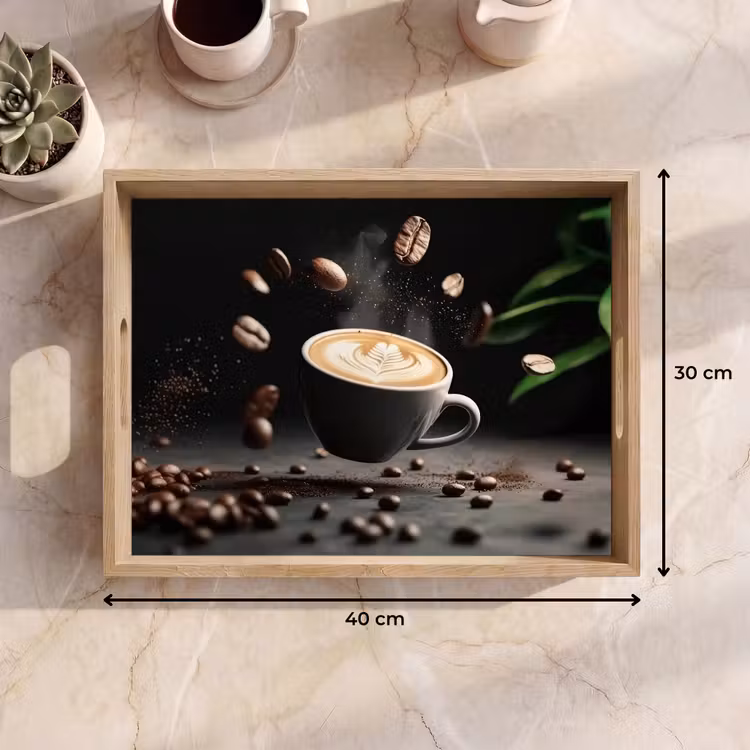 Bandeja - Capuchino - Taza - Judías - Marrón — 7