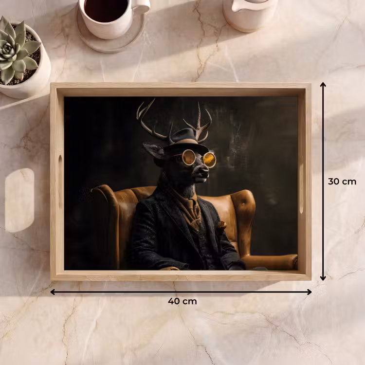Bandeja - Ciervo - Gafas de sol - Negro - Traje — 7