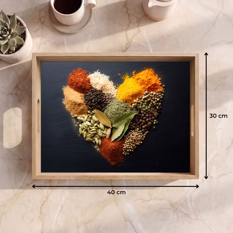 Bandeja - Especias - Mix - Forma de corazón - Negro — 7