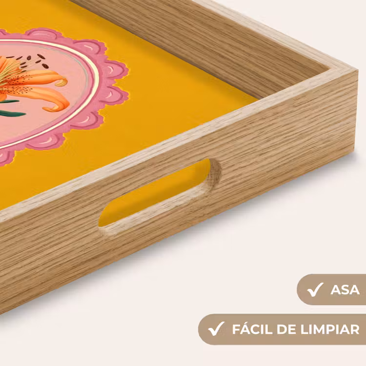 Bandeja - Lirio - Naranja - Marco - Oval — 8