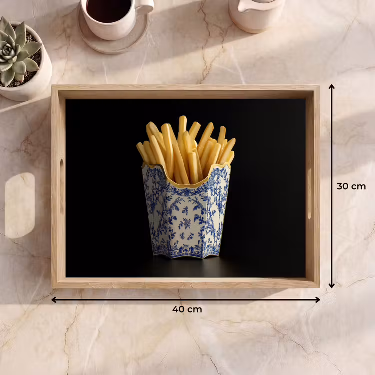 Bandeja - Patatas fritas - Porcelana - Azul de Delft - Alimentos — 7