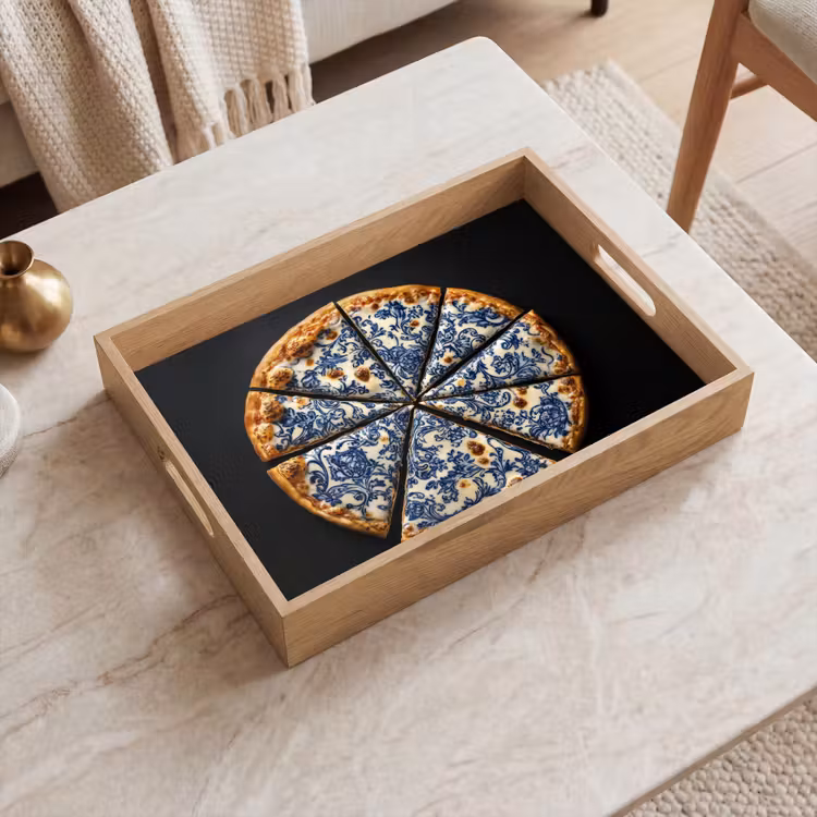Bandeja - Pizza - Comida - Azul de Delft — 2