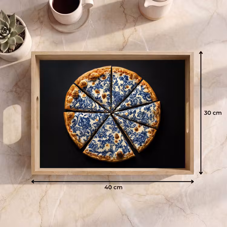 Bandeja - Pizza - Comida - Azul de Delft — 7