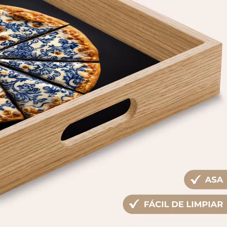 Bandeja - Pizza - Comida - Azul de Delft — 8