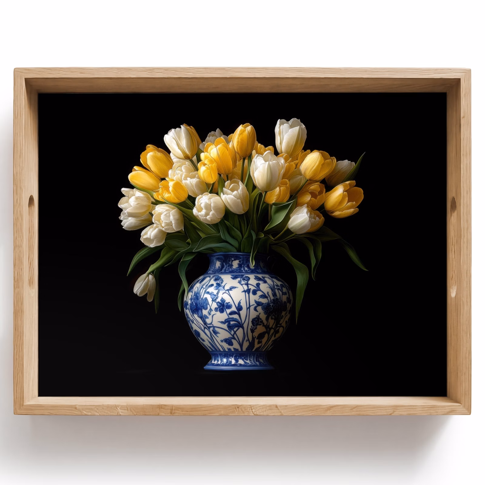Bandeja - Amarillo - Tulipanes - Jarrón - Flores — 1