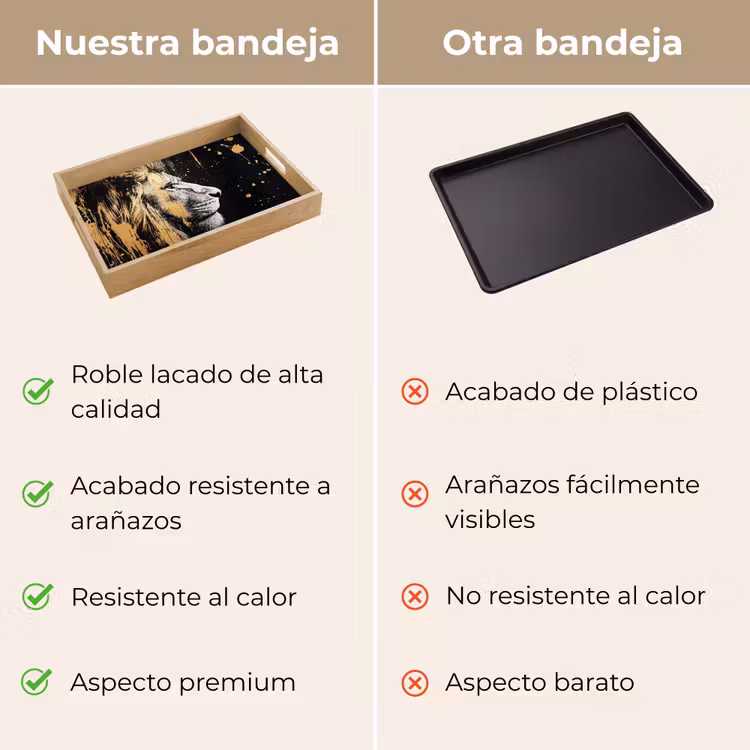 Bandeja - Retrato - León - Abstracto - Oro — 9