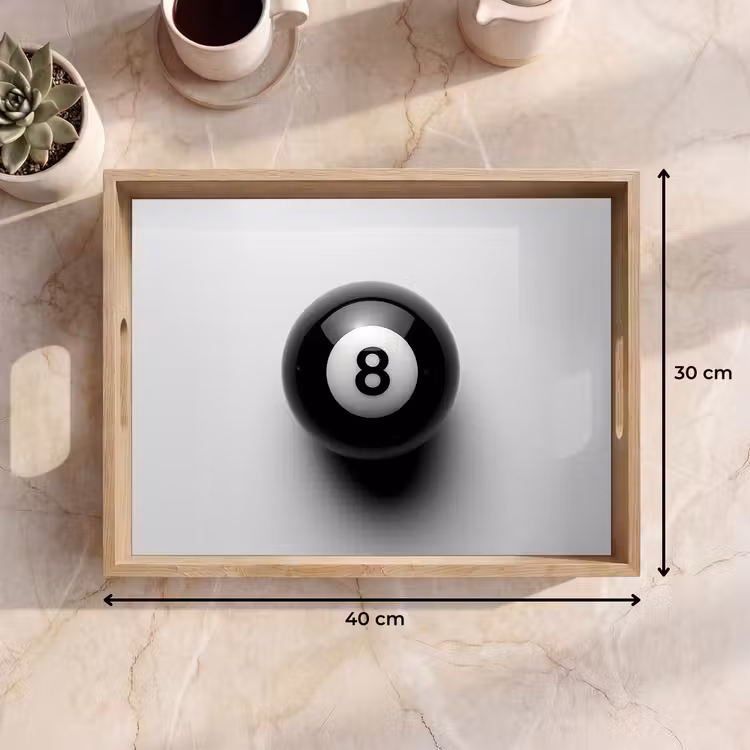Bandeja - Bola de billar - Número - Ocho - Blanco — 7