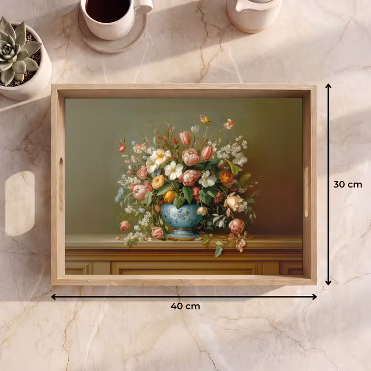 Bandeja - Florero - Pastel - Colores - Flores — 7